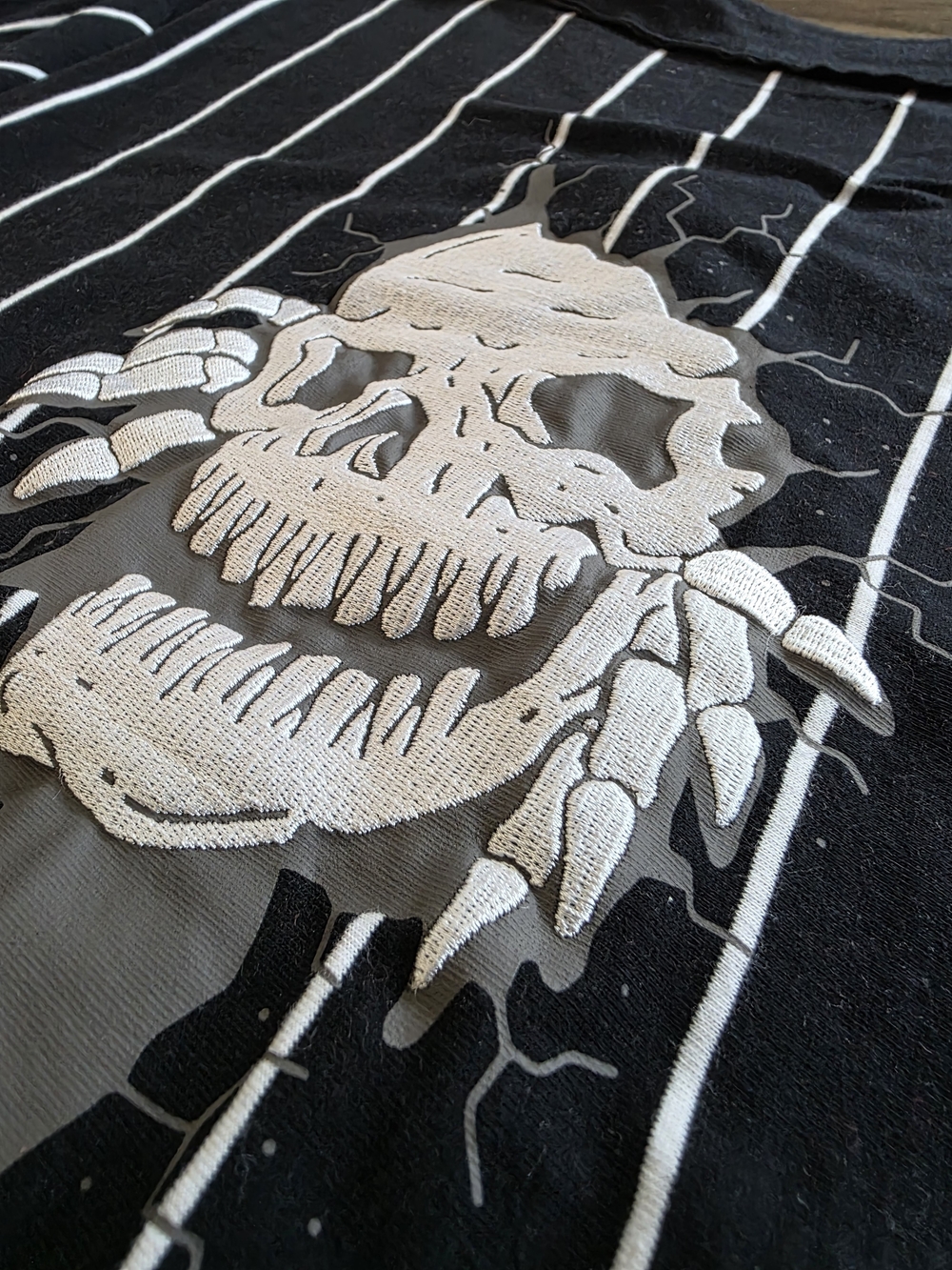 Lurking Class Sketchy Tank LURK Pinstripe Baseball Jersey Skull Black XL - Picture 15 of 15
